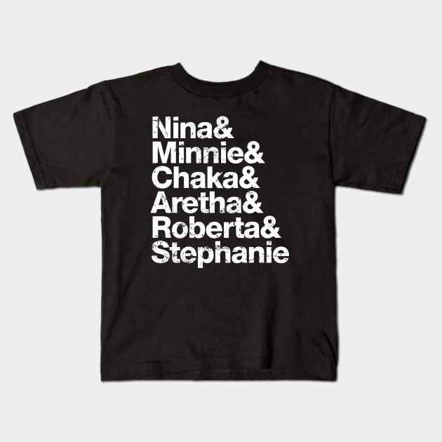 Nina, Minnie, Chaka, Aretha, Roberta, Stephanie Kids T-Shirt by A-team